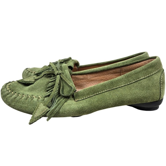 ME TOO Green Suede Tassel Moccasin Loafers Shoes Women's Size 6M - Picture 4 of 8
